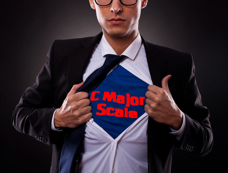 Super Man with C Major Scale T-Shirt