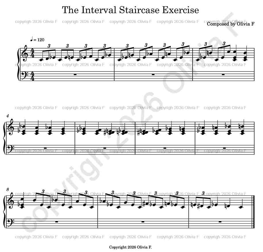 The Interval Staircase Exercise composed by Olivia copyright 2026