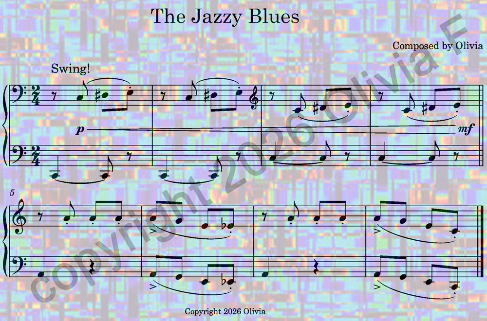 the jazzy blues composed by Olivia copyright 2026