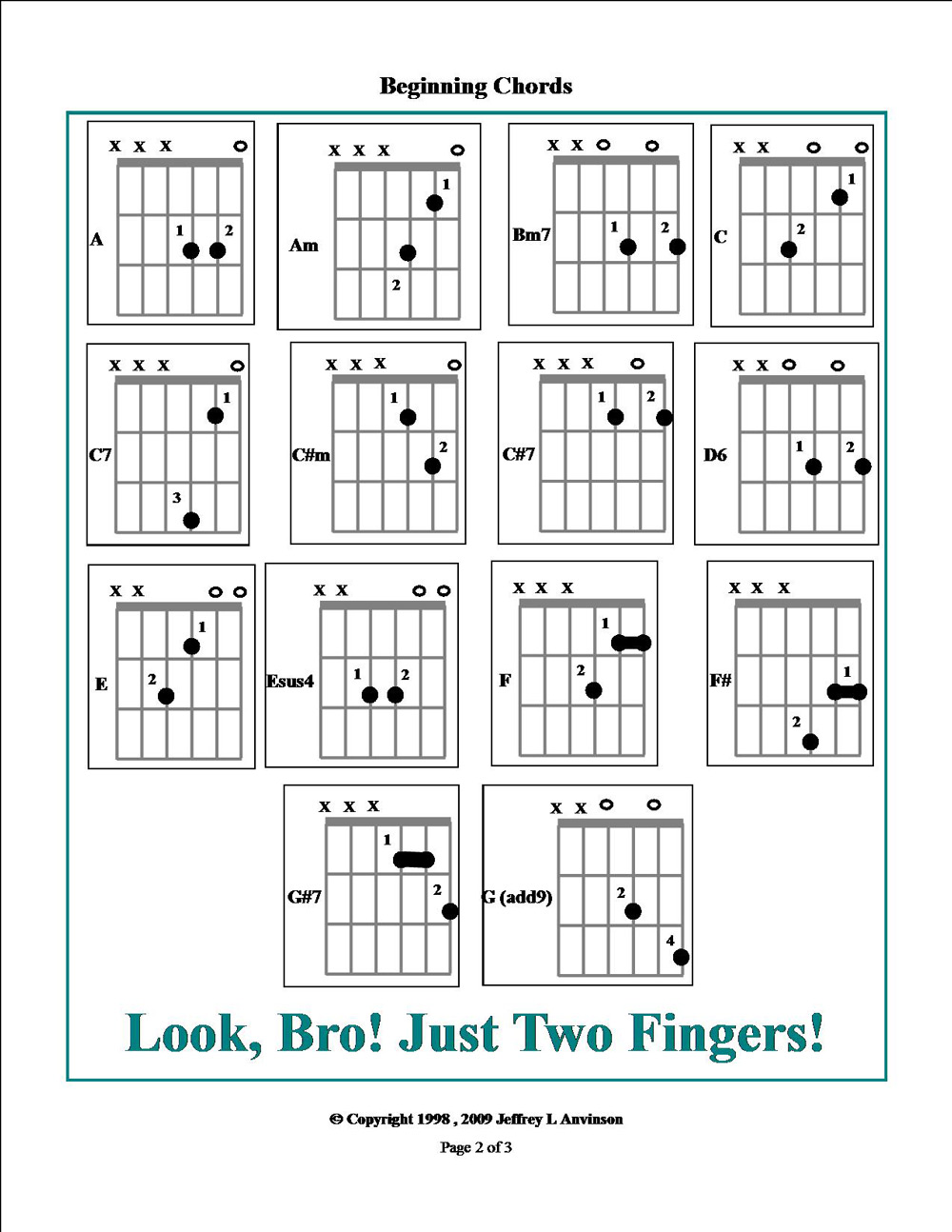 Easy Guitar Chords, Page 1