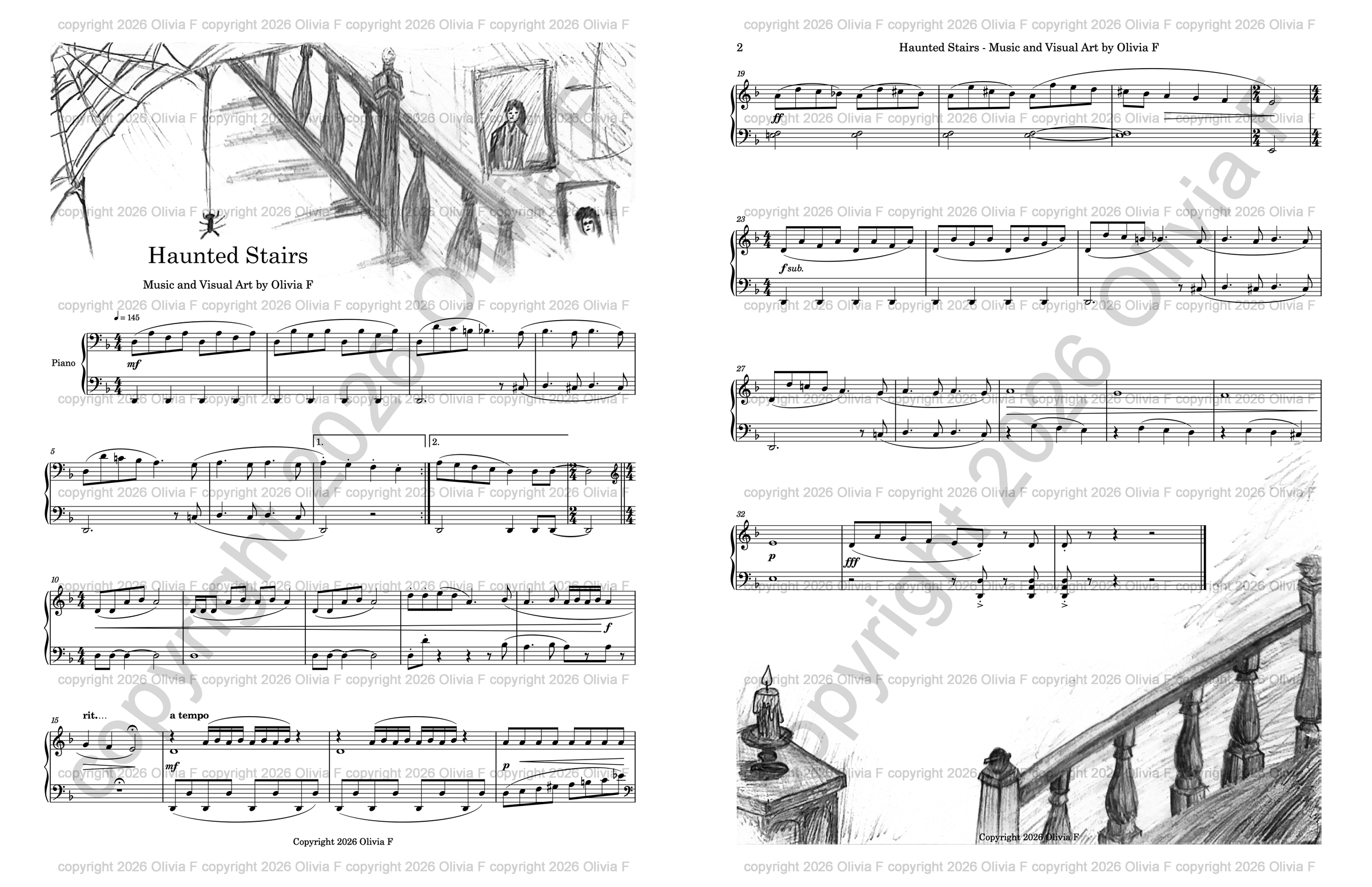 Haunted stairs composed by Olivia copyright 2026